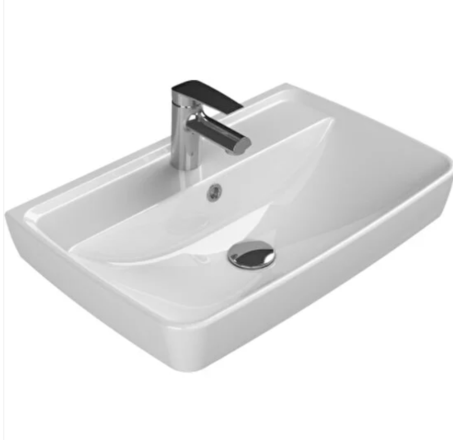 Turkuaz Seramik Cerastyle Duru Etajerli Lavabo 60 x 40 cm